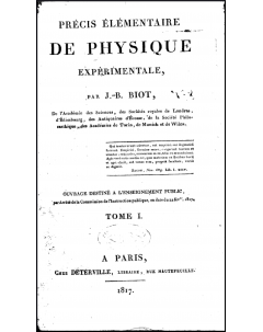 Précis élémentaire de Physique: Tome I