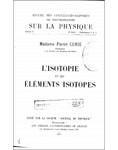 L'isotopie et les élements isotopes