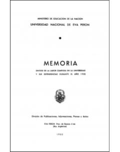 Memoria síntesis de la labor cumplida en la Universidad y sus dependencias durante el año 1953