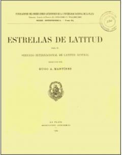 Estrellas de latitud para el servicio internacional de latitud austral: Serie Astronómica - Tomo XI, no. 11