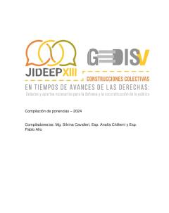 XIII JIDEEP-V GEDIS: Construcciones colectivas en tiempos de avances de las derechas. Debates y aportes necesarios para la defensa y reconstrucción de lo público