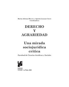 Derecho y agrariedad: Una mirada sociojurídica crítica