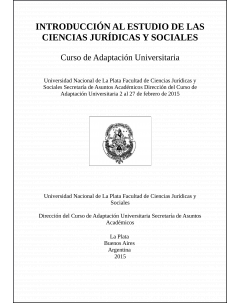 Introducción al estudio de las ciencias jurídicas y sociales: Curso de Adaptación Universitaria 2015